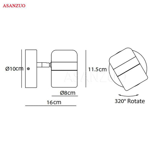 Applique spot à LED orientable en métal Simple