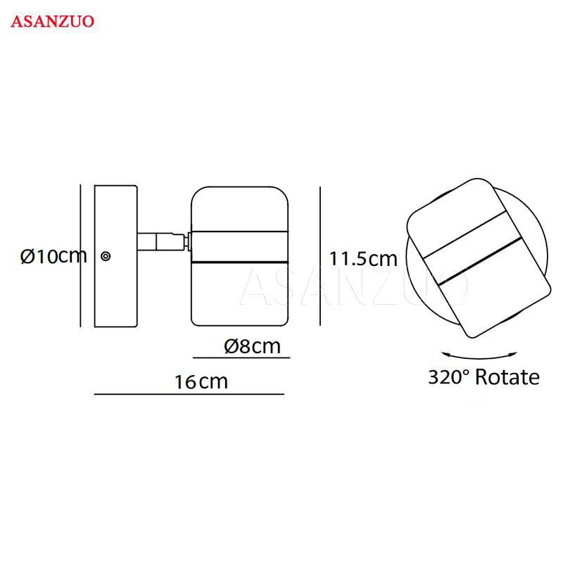 Applique spot à LED orientable en métal Simple - vue 8 sur 7