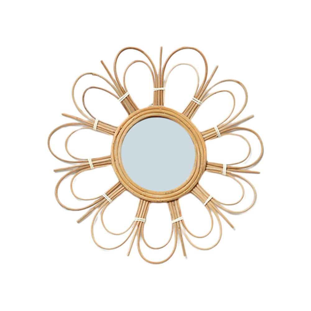 Miroir mural en rotin style soleil 40cm - vue 5 sur 4