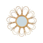 Miroir mural en rotin style soleil 40cm