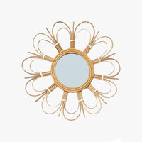 Miroir mural en rotin style soleil 40cm
