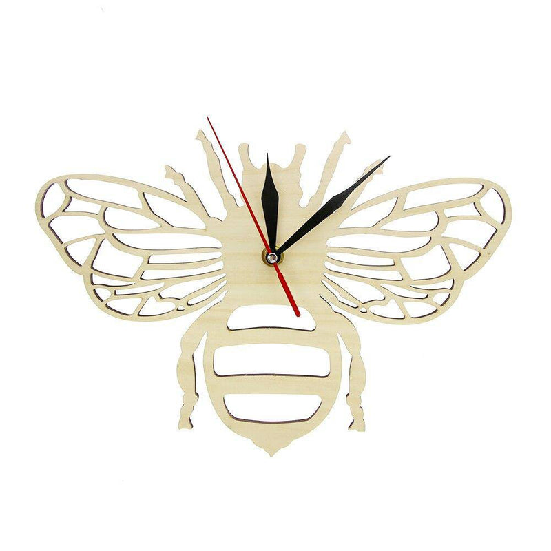 Reloj de pared de madera en forma de abeja 30cm Bee