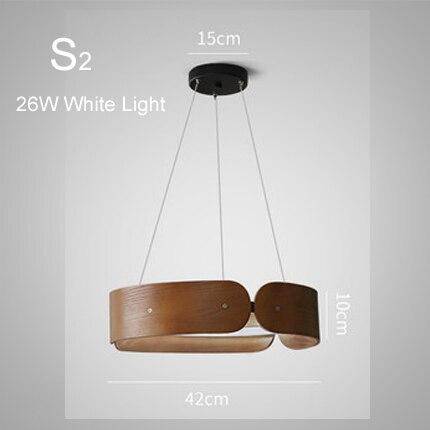Lustre design LED rond en bois Nordic