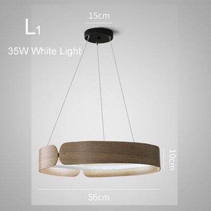 Nordic round wooden LED design chandelier