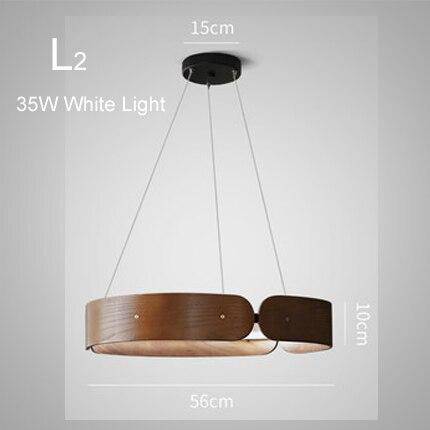 Nordic round wooden LED design chandelier