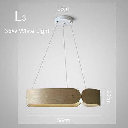 Araña design LED redonda de madera nórdica