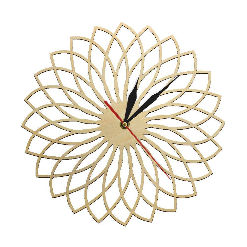 Horloge murale en bois rosace géométrique 30cm Floral - vue 9 sur 8