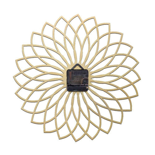 Horloge murale en bois rosace géométrique 30cm Floral