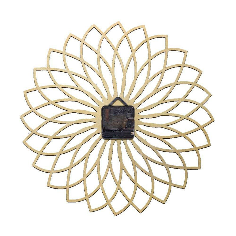 Wooden wall clock with geometrical rose 30cm Floral