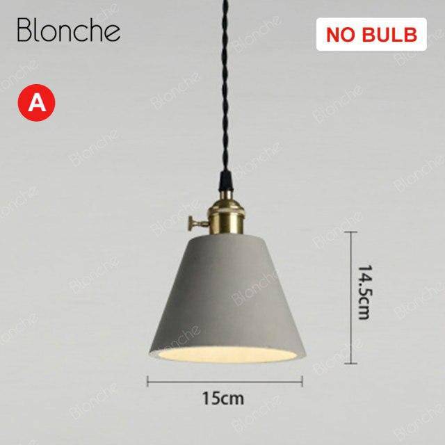 Suspension design à LED grise avec abat-jour en ciment Loft