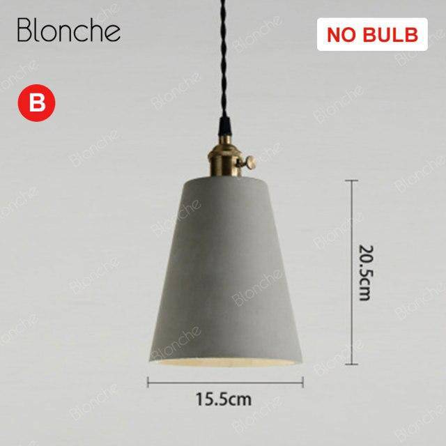 pendant light gray LED design with lampshade in cement Loft