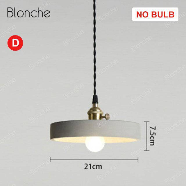 Suspension design à LED grise avec abat-jour en ciment Loft