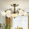 Lustre à LED avec abat-jour en fleurs