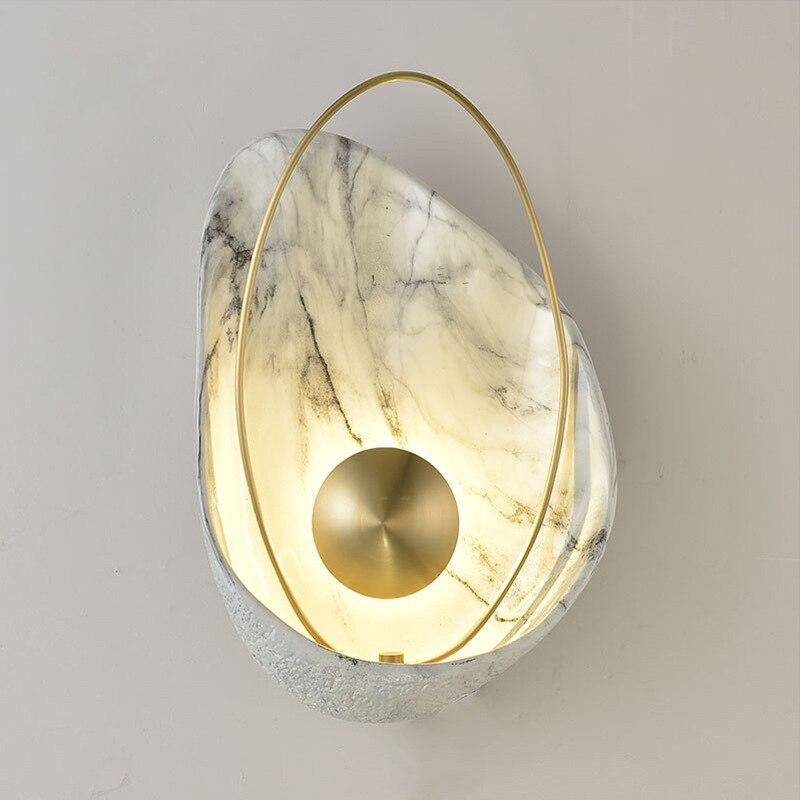 wall lamp marble style LED wall light with gold ring