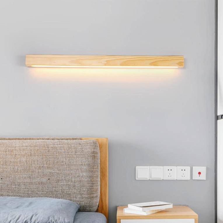 Applique Murale Intérieur LED, Rotation 360°avec Simple en Bois Massif  Éclairage Lampe Murale Moderne pour Chambre