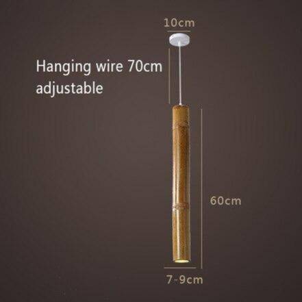 Suspension en bambou LED en forme cylindrique style Hang - vue 5 sur 7