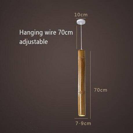 Suspension en bambou LED en forme cylindrique style Hang