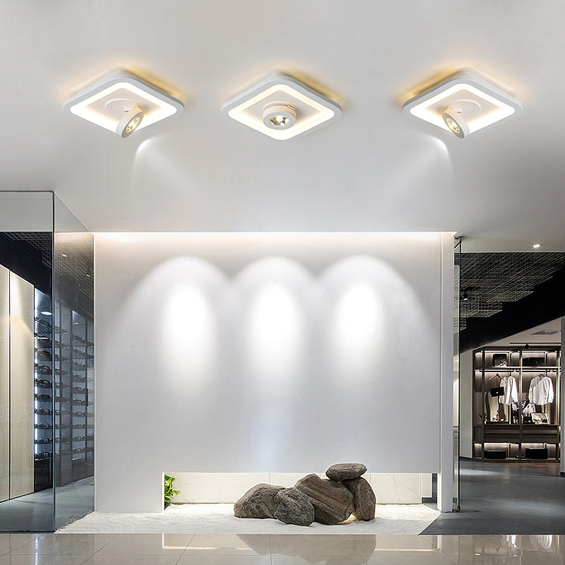Plafonnier design LED avec spot réglable et base lumineuse Wrenn - vue 4 sur 7