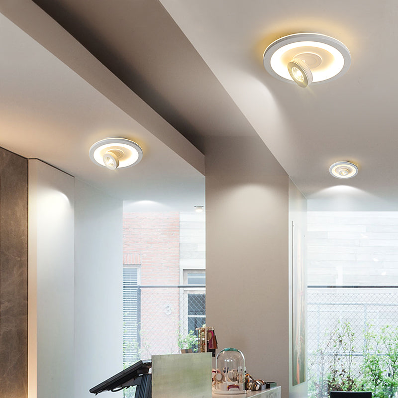 Plafonnier design LED avec spot réglable et base lumineuse Wrenn - vue 5 sur 7