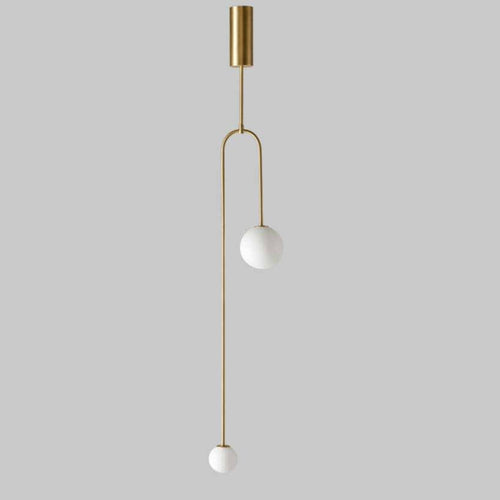 Suspension design LED en métal avec double boule en verre Fly - vue 9 sur 8
