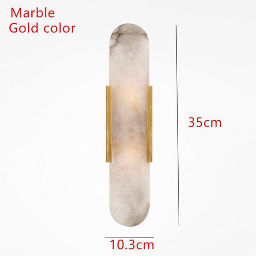 Applique murale design à LED en marbre arrondi et métal doré Luxury - vue 5 sur 4