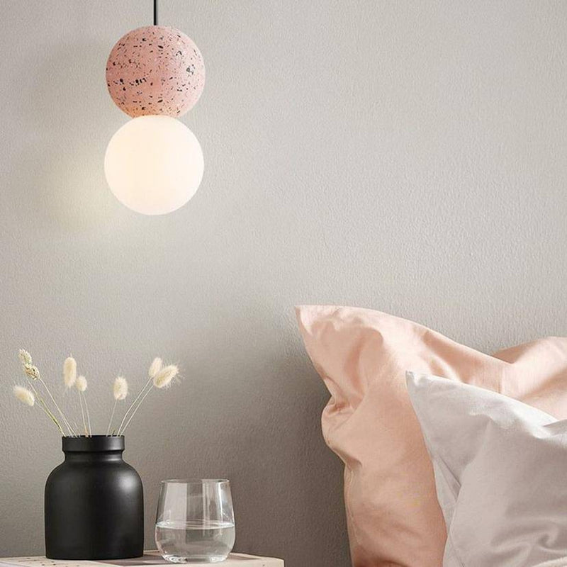 pendant light terrazzo style cement ball design LED