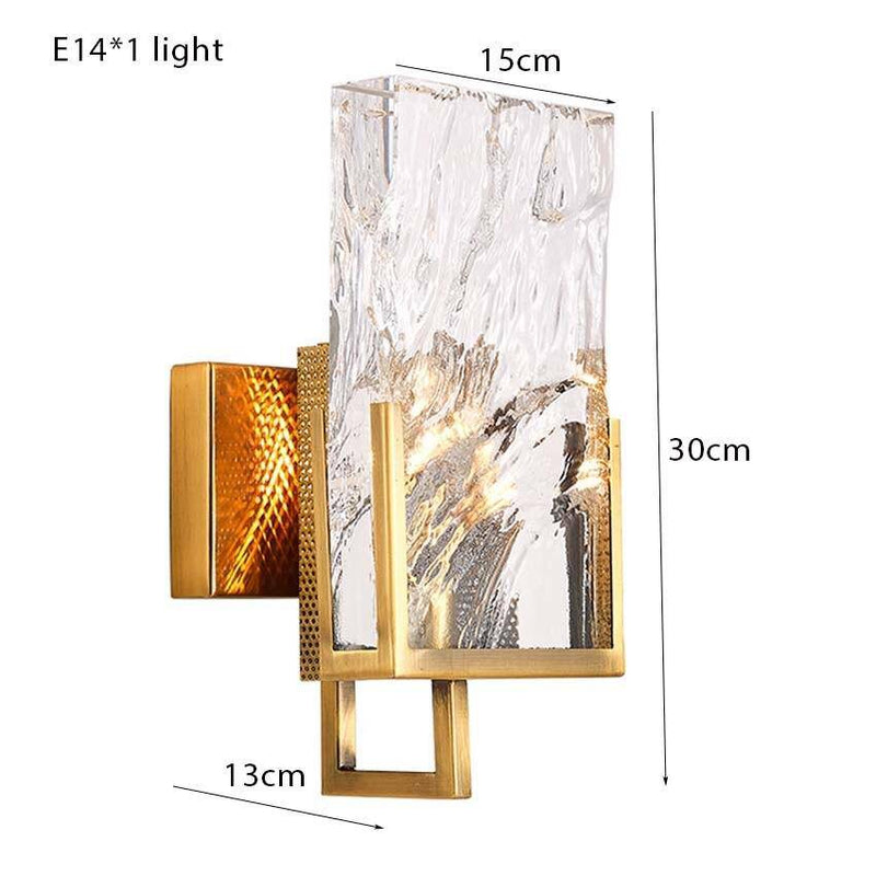Aplique design LED oro con cristal de lujo