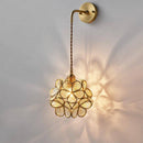 Applique murale design LED avec plusieurs trèfles en verre et métal