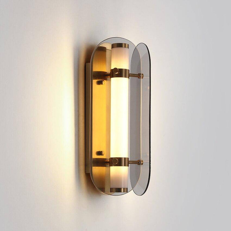 wall lamp Industrial LED wall light with metal tube and glass Sconce