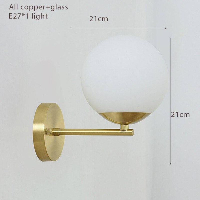 wall lamp LED design wall lamp in gold with glass ball Luxury