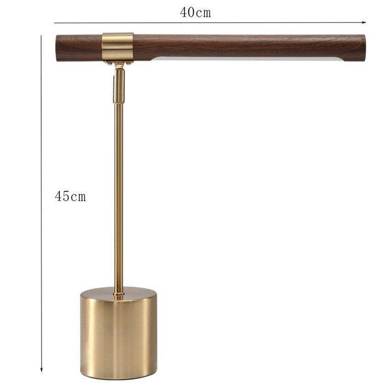 LED design table lamp in gold metal and wood Fly style