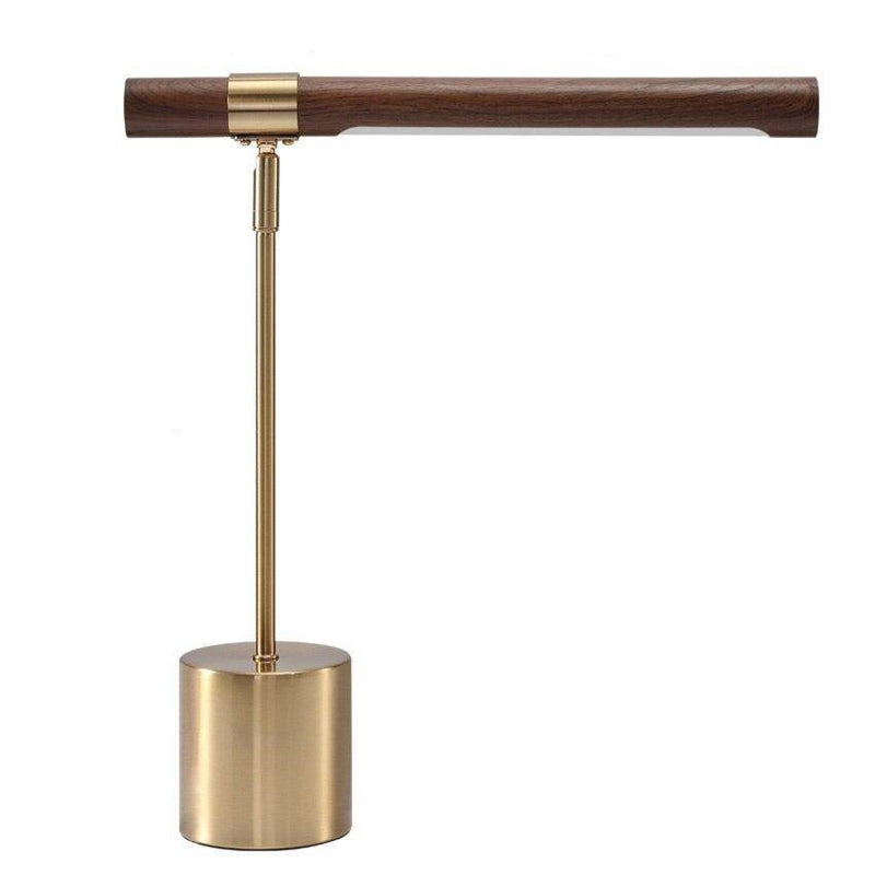 Lámpara de mesa design LED en metal dorado y madera estilo Fly