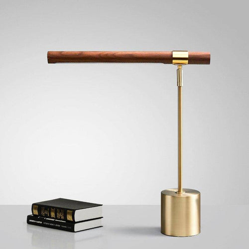 Lampe à poser design LED en métal dorée et bois style Fly - vue 5 sur 7