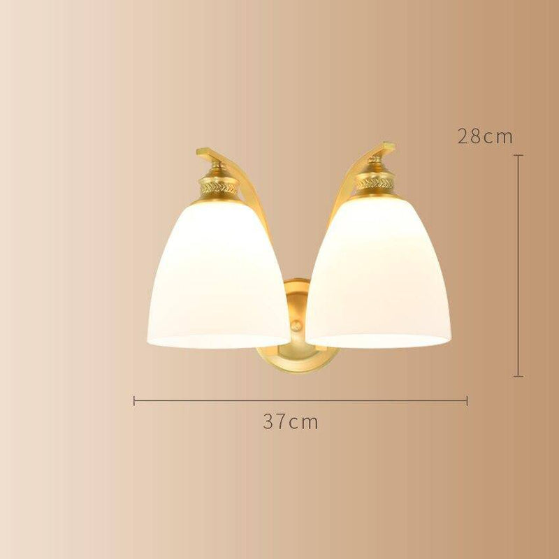 wall lamp modern gold LED wall light with lampshade white round Herity