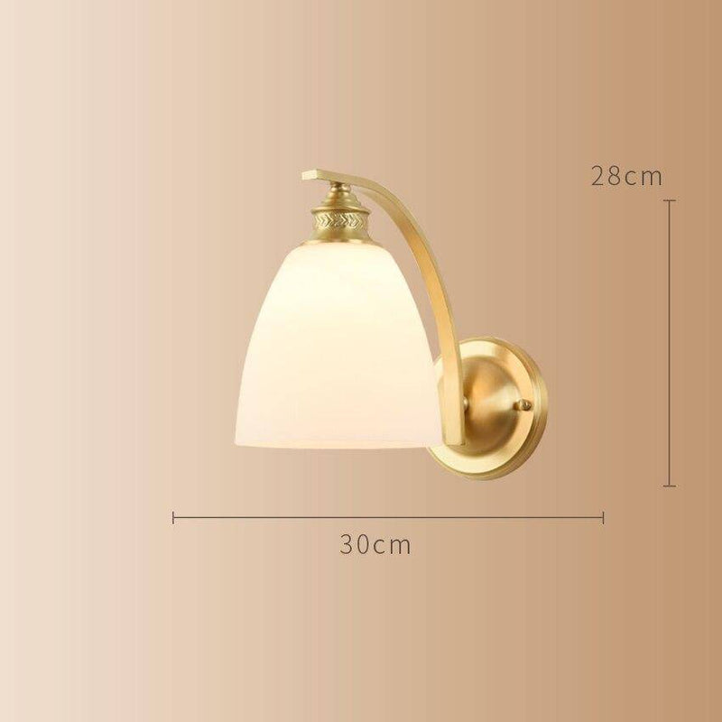 wall lamp modern gold LED wall light with lampshade white round Herity