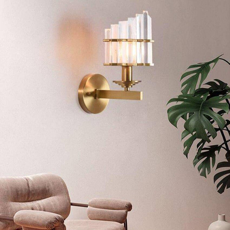 Aplique design LED en metal dorado estilo retro