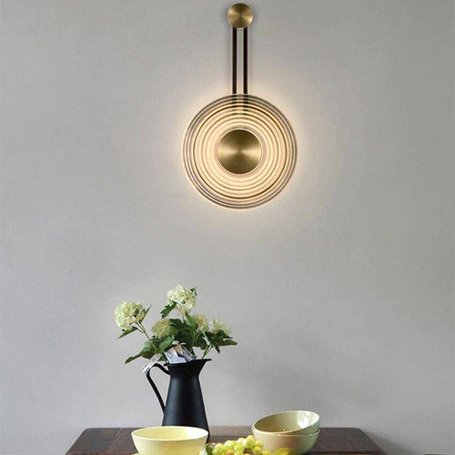 wall lamp gold LED design wall lamp with glass disc Loft