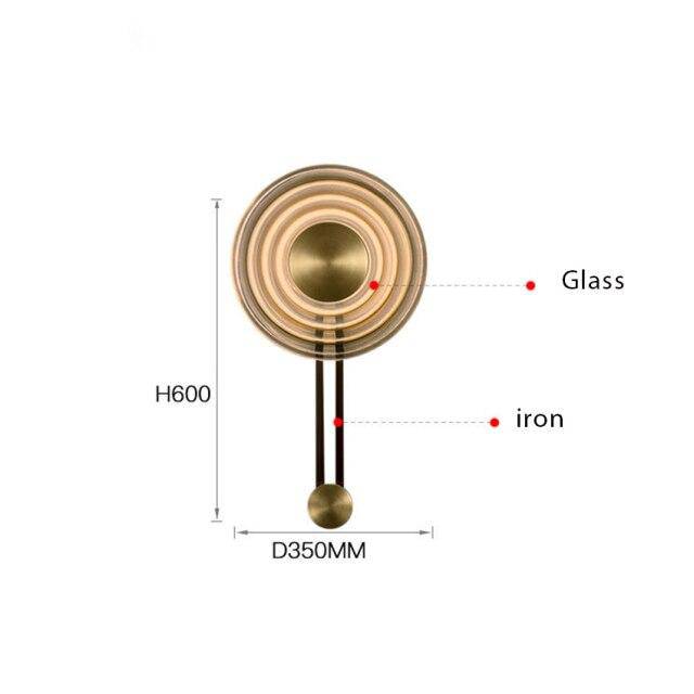 wall lamp gold LED design wall lamp with glass disc Loft