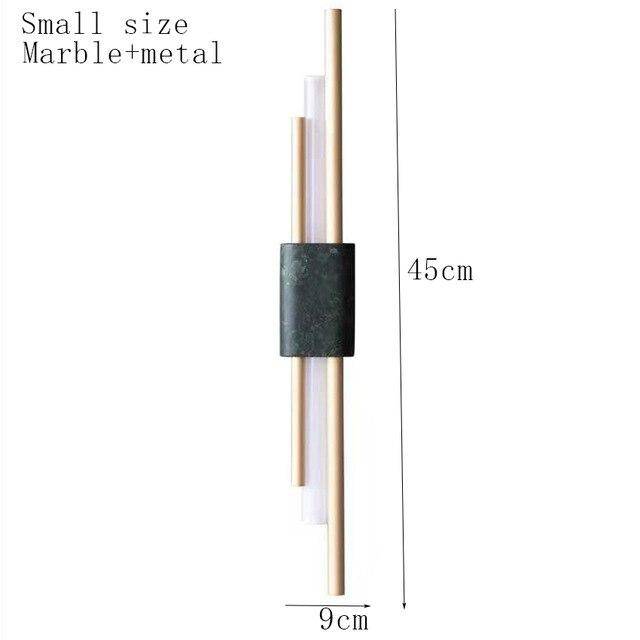 Applique murale design LED en marbre avec tube doré Sconce - vue 5 sur 9