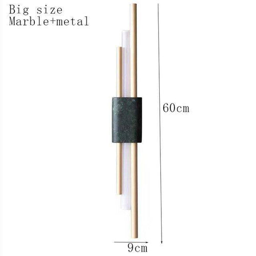 Applique murale design LED en marbre avec tube doré Sconce - vue 7 sur 9