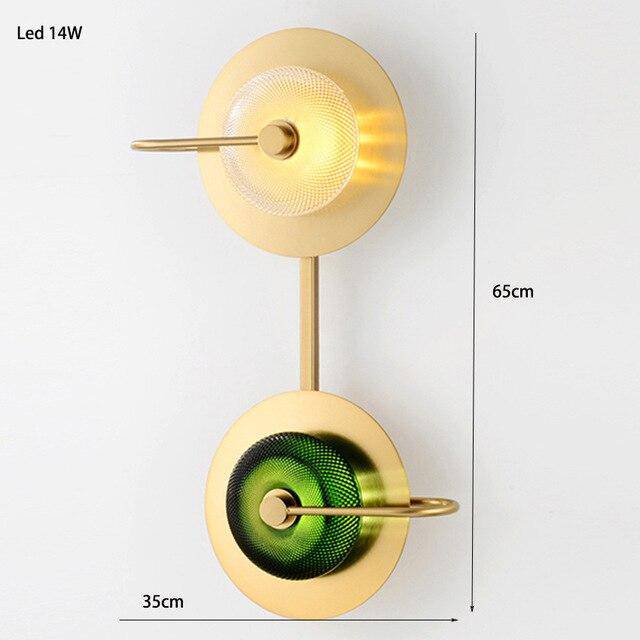 Lámpara de pared design LED con formas circulares en hierro forjado