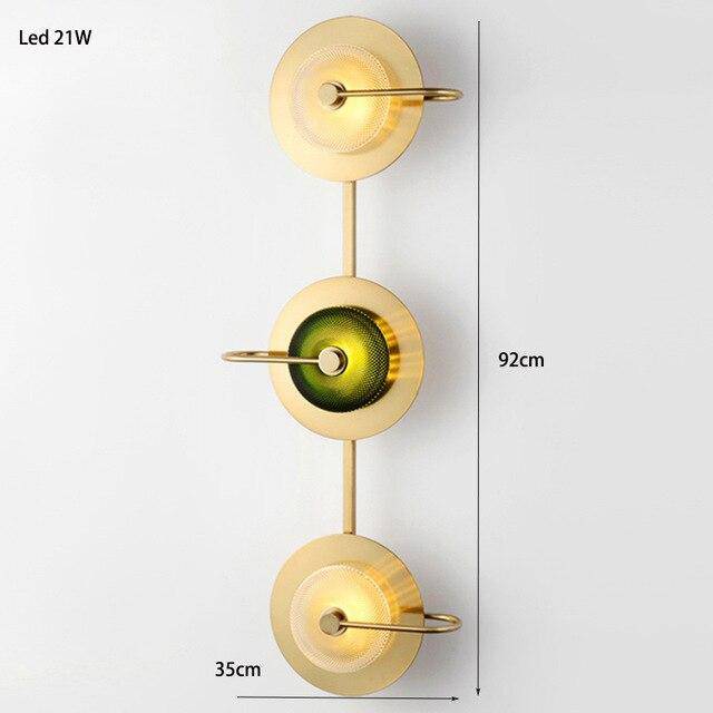 Lámpara de pared design LED con formas circulares en hierro forjado