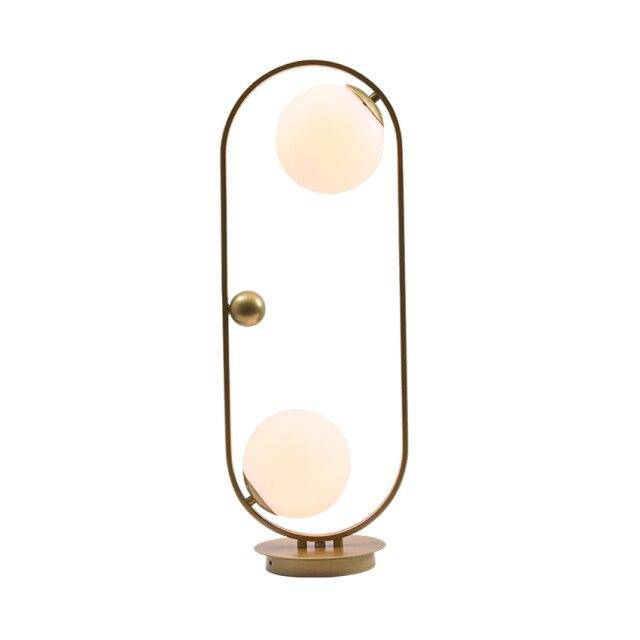 LED design bedside lamp with metal ring and glass balls Loft