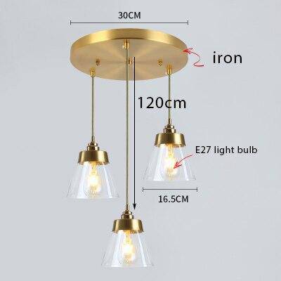 pendant light gold LED design and lampshade in luxury glass