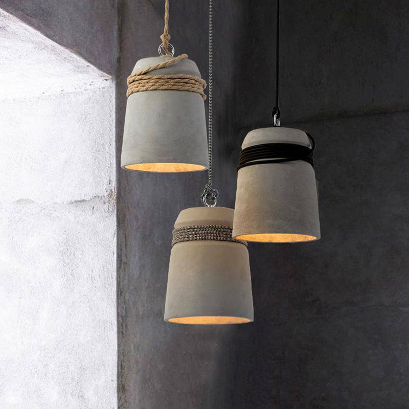 pendant light concrete and concrete rope backsplash