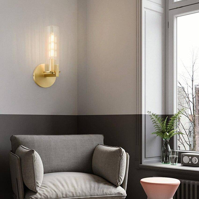 wall lamp gold wall and glass cylinder Copper