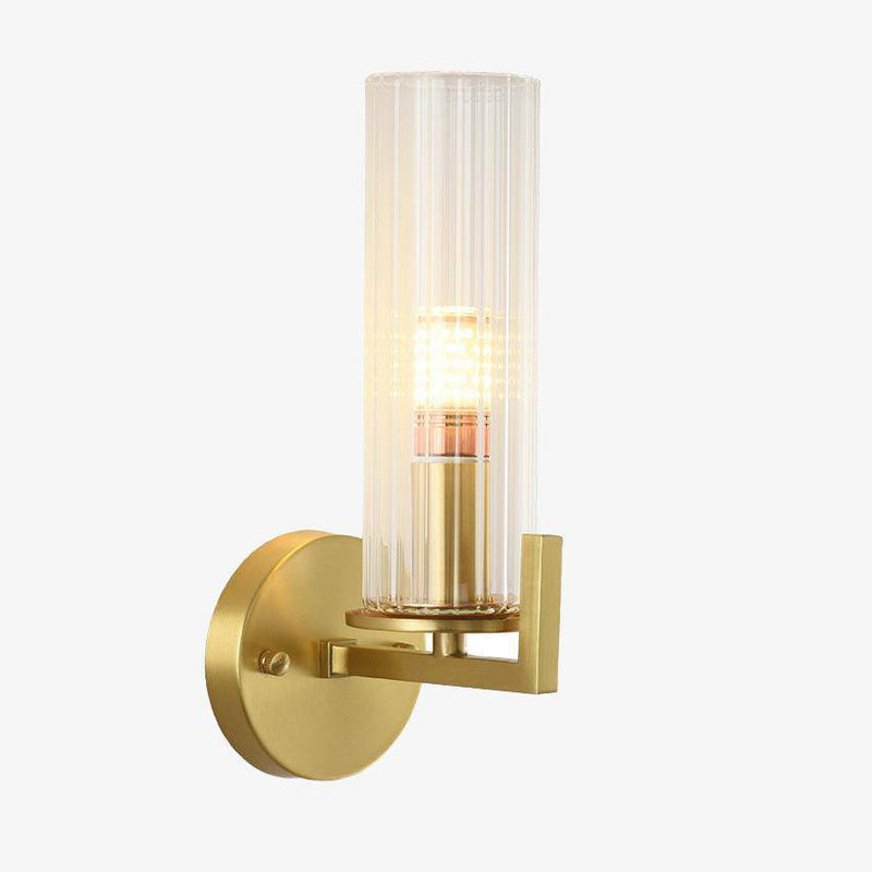 wall lamp gold wall and glass cylinder Copper