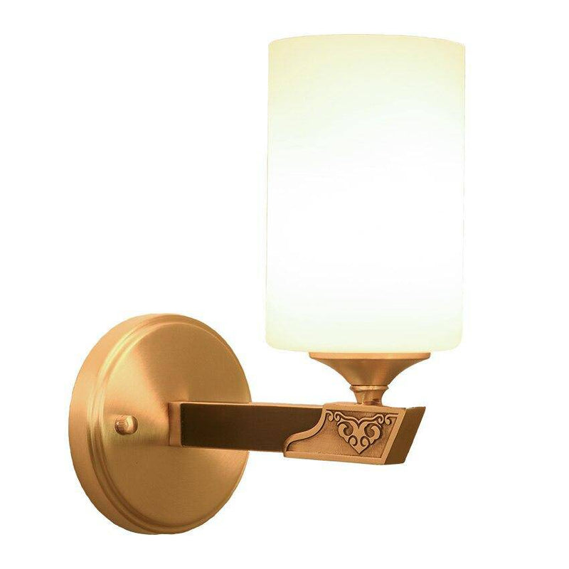 wall lamp gold wall with lampshade cylindrical glass Indoor