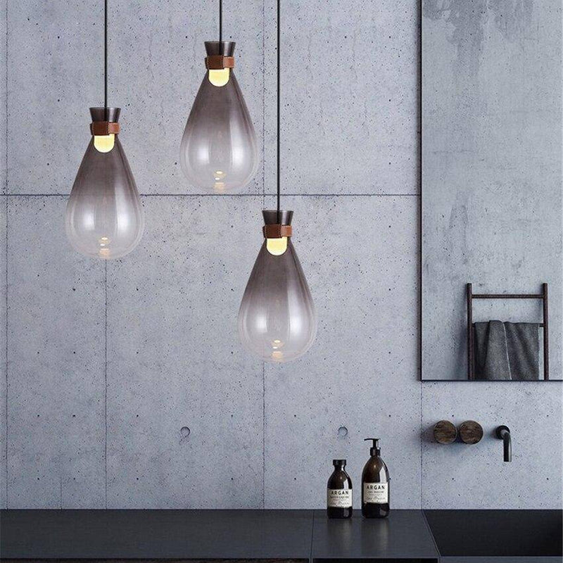 pendant light drop-shaped smoked glass Sitting