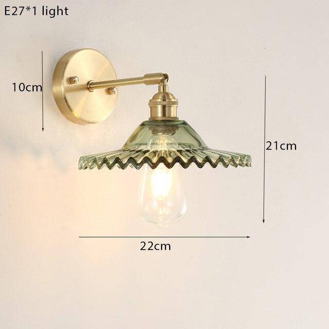 wall lamp gold wall and lampshade coloured glass